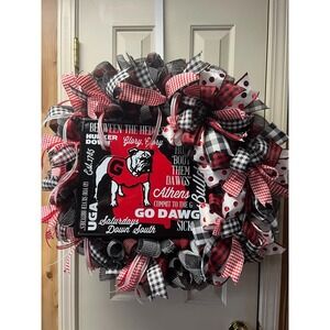 Wreaths for Front Door, Georgia Bulldogs 24"